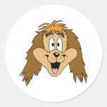 Cute Cartoon of a Dog. Round Sticker