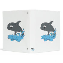 cute cartoon orca killer whale binder