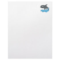 cute cartoon orca killer whale letterhead