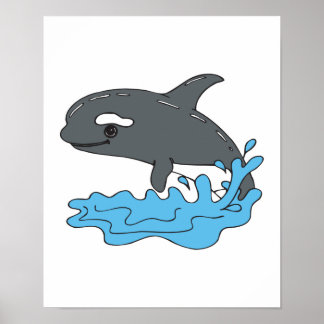 Cartoon Whale Posters | Zazzle
