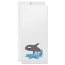 cute cartoon orca killer whale customized rack card