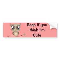 Cute Cartoon Owl Bumper Stickers