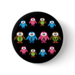 Cute Cartoon Owls Customizable Team buttons