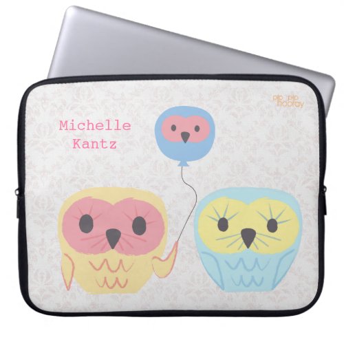 Cute Cartoon Owls Large Laptop Ipad Sleeve Bag electronicsbag