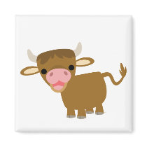 Cute Cartoon Ox magnet by Lioness_Graphics Cute Cartoon Ox magnet
