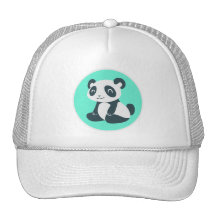 Cute Cartoon Panda Aqua Trucker Hat