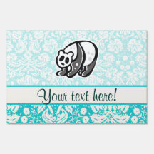 Cute Cartoon Panda Yard Sign