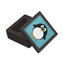 Cute Cartoon Penguin Premium Keepsake Box