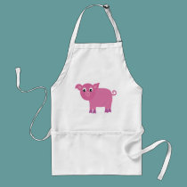 Cute Cartoon Pig Customizable Charity aprons