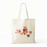 Nette Karikatur-Schwein-Familien-Tasche taschen