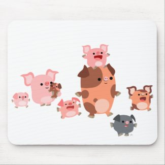 Cute Cartoon Pig Family Mousepad mousepad