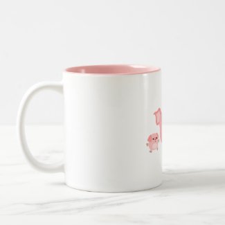 Cute Cartoon Pig Family Mug mug