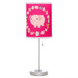 Cute Cartoon Pig Mandala Table Lamp