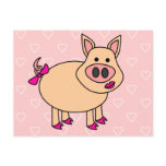 Cute Cartoon Pig Postcard