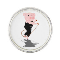 Cute Cartoon Pig Skipping