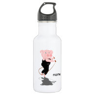Cute Cartoon Pig Skipping 18oz Water Bottle