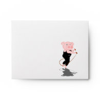 Cute Cartoon Pig Skipping Envelope