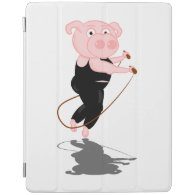 Cute Cartoon Pig Skipping iPad Cover