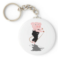 Cute Cartoon Pig Skipping Keychain