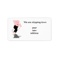 Cute Cartoon Pig Skipping Labels