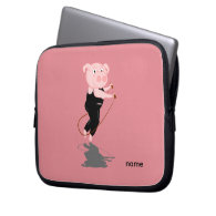 Cute Cartoon Pig Skipping Laptop Sleeves