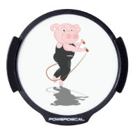 Cute Cartoon Pig Skipping LED Window Decal