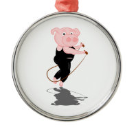 Cute Cartoon Pig Skipping Ornament