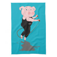 Cute Cartoon Pig Skipping Towel