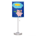 Cute Cartoon Pig With Gift (Blue) Table Lamp