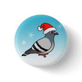Pigeon Santa Claus Round Button