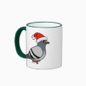Cute Cartoon Pigeon Santa mugs