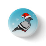Pigeon Santa Claus Round Button