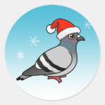 Pigeon Santa Claus Round Sticker