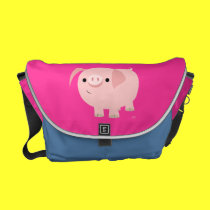 Cute Cartoon Piggy Rickshaw Messenger Bag rickshaw messenger bags