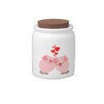 Cute Cartoon Pigs in Love Candy Jar