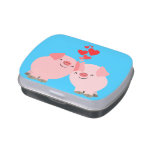 Cute Cartoon Pigs in Love Candy Tin