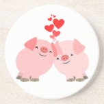 Cute Cartoon Pigs in Love Coaster