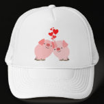 Cute Cartoon Pigs in Love Hat
