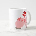 Cute Cartoon Pigs in Love Jumbo Mug