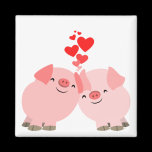 Cute Cartoon Pigs in Love Magnet