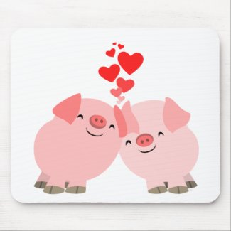Cute Cartoon Pigs in Love Mousepad mousepad