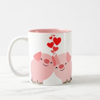 Cute Cartoon Pigs in Love Mug mug