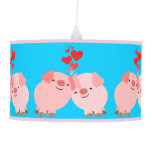 Cute Cartoon Pigs in Love Pendant Lamp