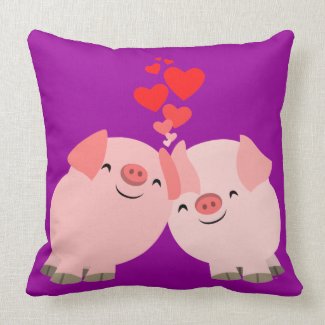 Cute Cartoon Pigs in Love Pillow