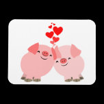 Cute Cartoon Pigs in Love Premium Magnet