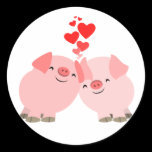 Cute Cartoon Pigs in Love Sticker