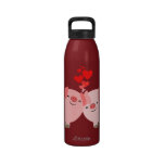 Cute Cartoon Pigs in Love Water Bottle