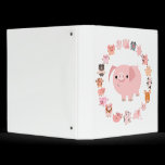 Cute Cartoon Pigs Mandala Binder