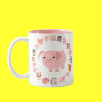 Cute Cartoon Pigs Mandala Mug mugs