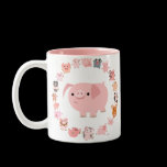 Cute Cartoon Pigs Mandala Mug